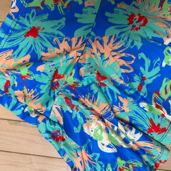 SHEIN Floral Ruffle Knit Stretch Mini Skirt Size 6 - Picture 3 of 8